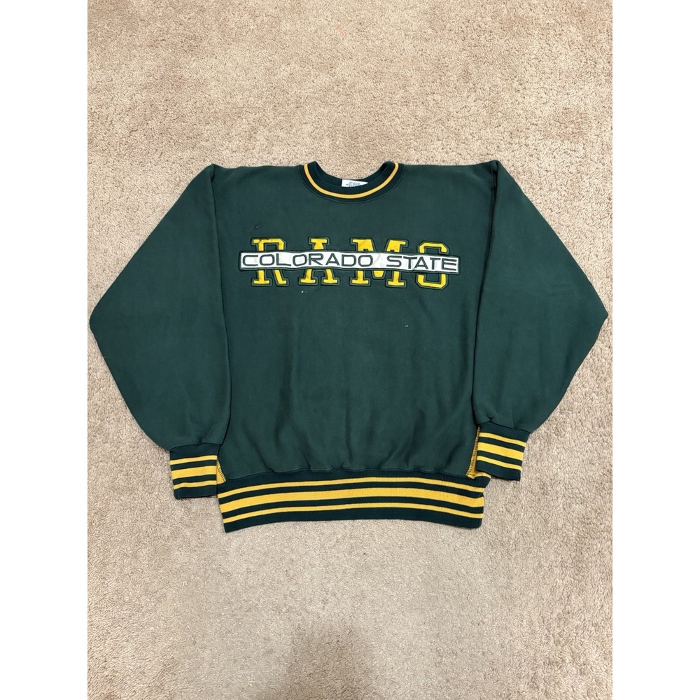 Vintage 90s Colorado State Rams College Embroidered Crewneck Size XL